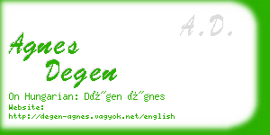 agnes degen business card